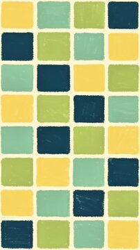 Handdrawn moving mosaic green color