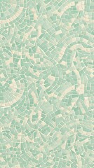 Mint green mosaic tile texture, pastel ceramic background, seamless pattern