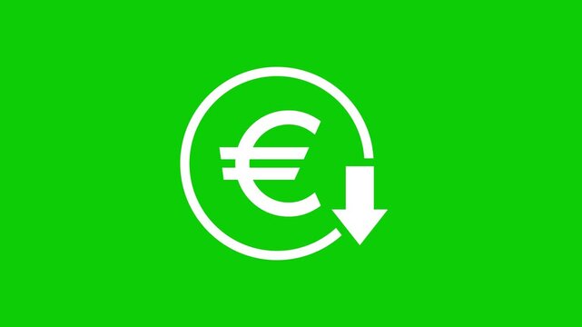 Euro currency download icon animation video
