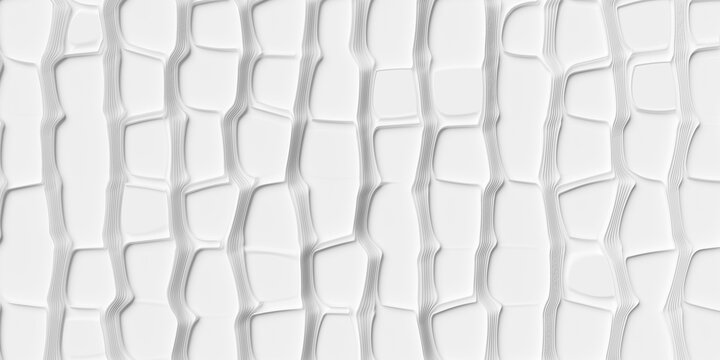 Organic white vertical abstract plant cell structure shape geometrical background wallpaper banner pattern flat lay from above