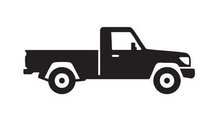 Fototapeta premium Pickup truck silhouette icon for automotive transport design projects.