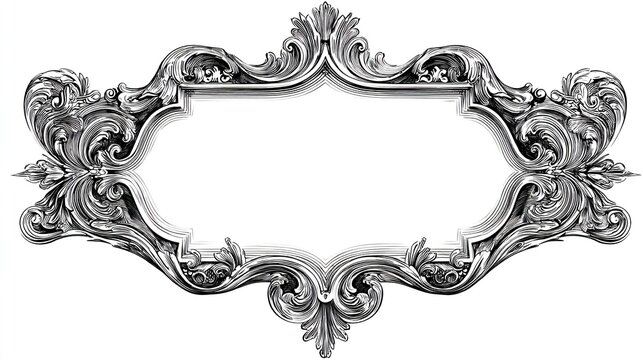 Ornate Vintage Engraving Style Frame Decorative Border