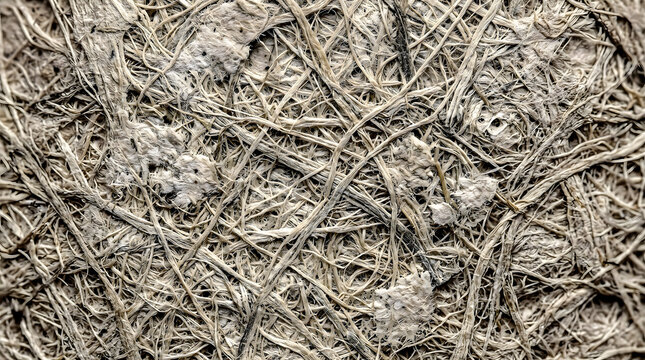 A close up photograph showcases a dense textured arrangement of recycled paper fibers and pulp recycledpaper paperfibers paperpulp cellulose