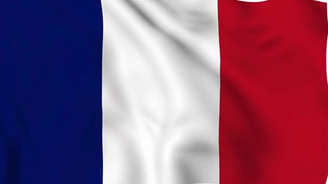 France Flag Background Video Loop 4K, Clean Smooth Color Sweep Seamless Animation