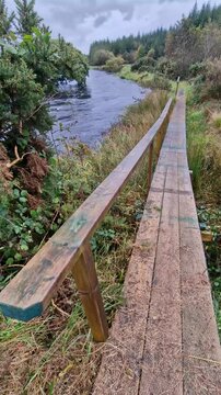 The Owenea river board walk by Ardara in County Donegal - Ireland