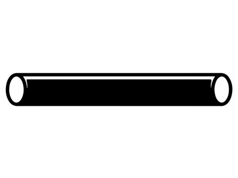 Straight Industrial Pipe Vector, Metal Pipeline and Cylinder Graphic
