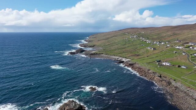 Aerial view of Aphort on Arranmore island, Republic of Ireland