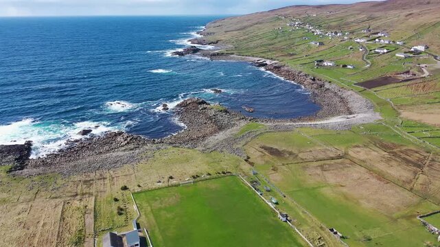Aerial view of Aphort on Arranmore island, Republic of Ireland