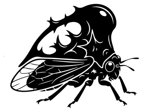Brazilian Treehopper Insect Vector, Spiked Thorn Mimic Bug Graphic