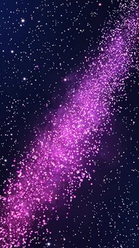 Abstract Cosmic Background With Glowing Purple Particles and Stardust Motion