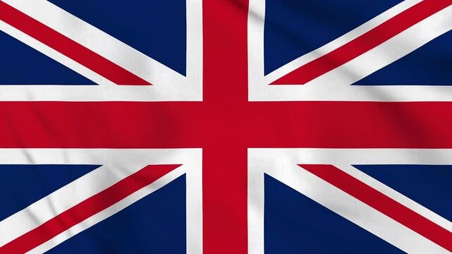 The UK Flag Background Video Loop 4K, Clean Smooth Color Sweep Seamless Animation