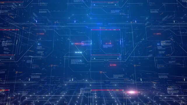 3d render Highly detailed revolving futuristic world map looped