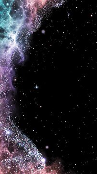 Abstract Cosmic Nebula With Glowing Stars and Colorful Stardust in Deep Space