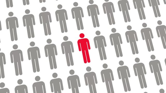 Red person icon crown animation