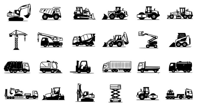 machinery, construction, equipment, excavator, truck, crane, bulldozer, roller, loader, vehicle, trailer, industrial, engineering, building, crawler, municipal, utility, transport, asphalt, paver, swe