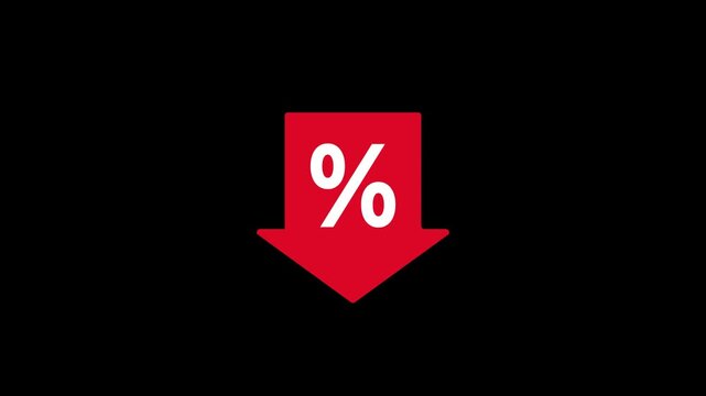 Discount percent arrow animation video