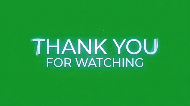Thank you message on green screen