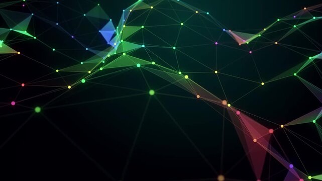 Triangular shapes of visual pathways. Information flows. Technological foundations. 3D visualization. Seamless loop.