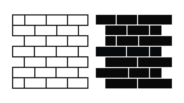 Two brick wall patterns in black