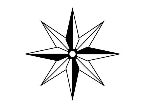 Compass Rose Vector Minimalist Design