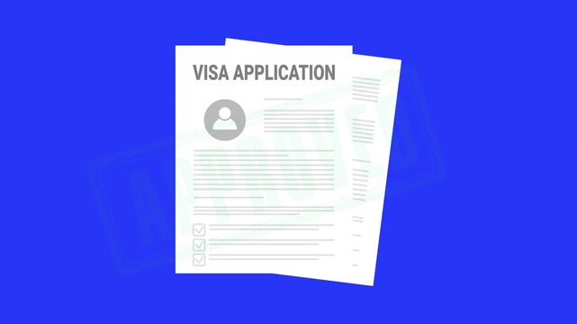 Visa application approved stamp animation video
