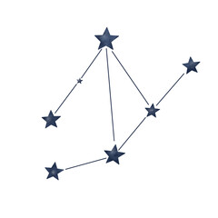 Star Constellation Night Sky Cartoon Illustration © Nuriqra