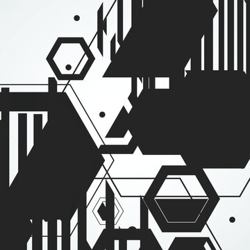 Digital Illustration Of Hexagonal Framework Design