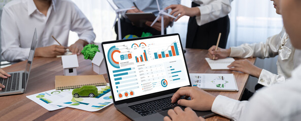Business data dashboard provide business intelligence analytic for marketing strategy planning...