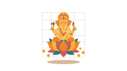 Fototapeta premium Lord Ganesha Hindu festival vector illustration design. EPS Editable