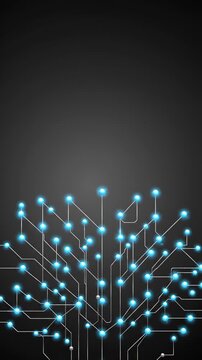 Abstract Digital Circuit Board Background With Glowing Blue Nodes and Data Connections