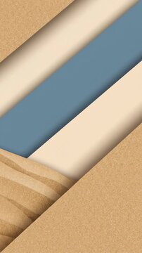Abstract Geometric Background With Sand Texture and Blue Paper Layers