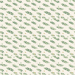 Fototapeta premium Natural Eucalyptus Sprigs Drifting Through Soft Airy Botanical Seamless Pattern Design