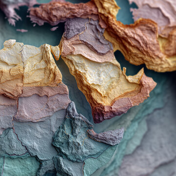 Vibrant Textured 3D Relief Map of Middle East and Eurasia, 중동 및 유라시아 지역의 다채로운 텍스처 3D 입체 지도