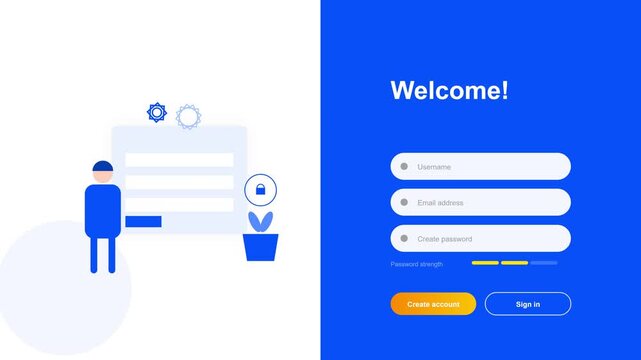 User Login Sign In Form Interface Design Illustration