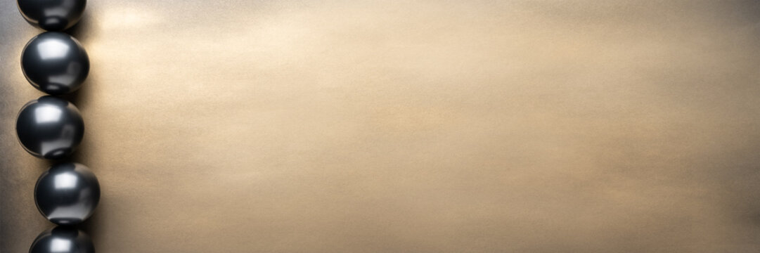 Wide luxury balloon border with champagne gold background for website headers and premium banners.