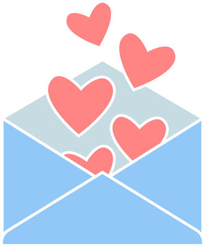 Love Letter and Romantic Mail Vector Illustration