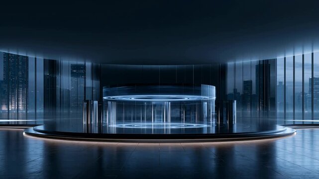 Futuristic Corporate Showcase Stage Motion Background with Copy Space