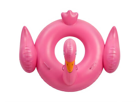 Pink flamingo inflatable pool float for summer swimming fun