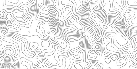 Topographic map lines showing terrain elevation patterns with geographic map contour lines representing elevation changes across a landscape © Manjur
