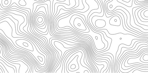 Topographic map lines depicting elevation changes in terrain with contour lines line art elevation geography cartography landscape contours background © Manjur