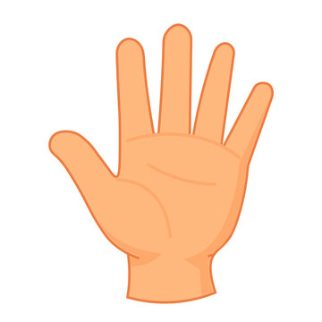Open Hand Gesture Flat Vector Illustration Icon