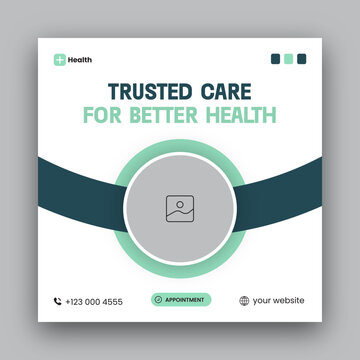 Medical Healthcare social media post web banner design template