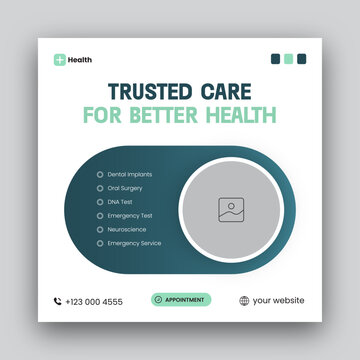 Medical Healthcare social media post web banner design template