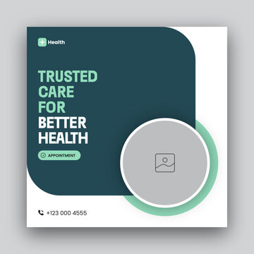 Medical Healthcare social media post web banner design template