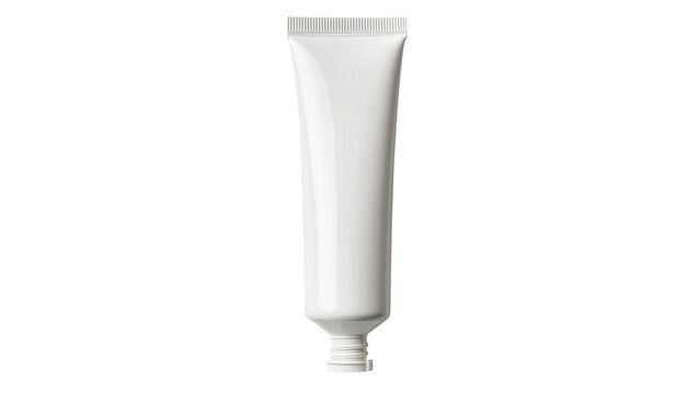 Isolated empty blank white cosmetic cream tube mockup for beauty product packaging