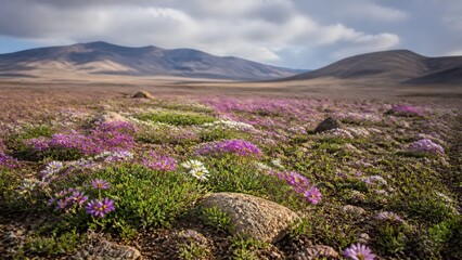 Obraz premium Telephoto view of Desert superbloom across high desert plain