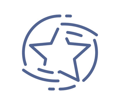 Simple line art icon of artificial intelligence enhancement with star and circular arrows, smart optimization and automated improvement symbol pictogram linear flat illustration.