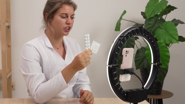 A gynecologist demonstrates contraceptives live on air and compares condoms to birth control pills.