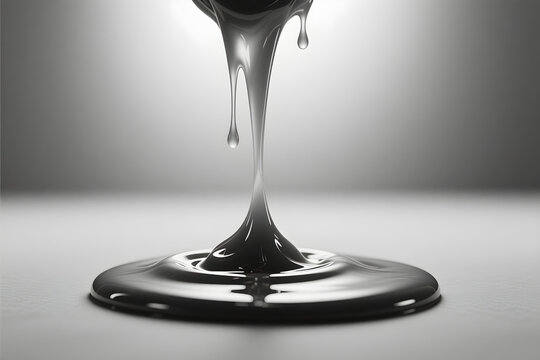 Molten wax pooling and cooling low angle looking upward in monochrome