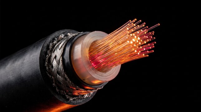Fiber Optic Cable Cross-Section Bursting with Laser Light